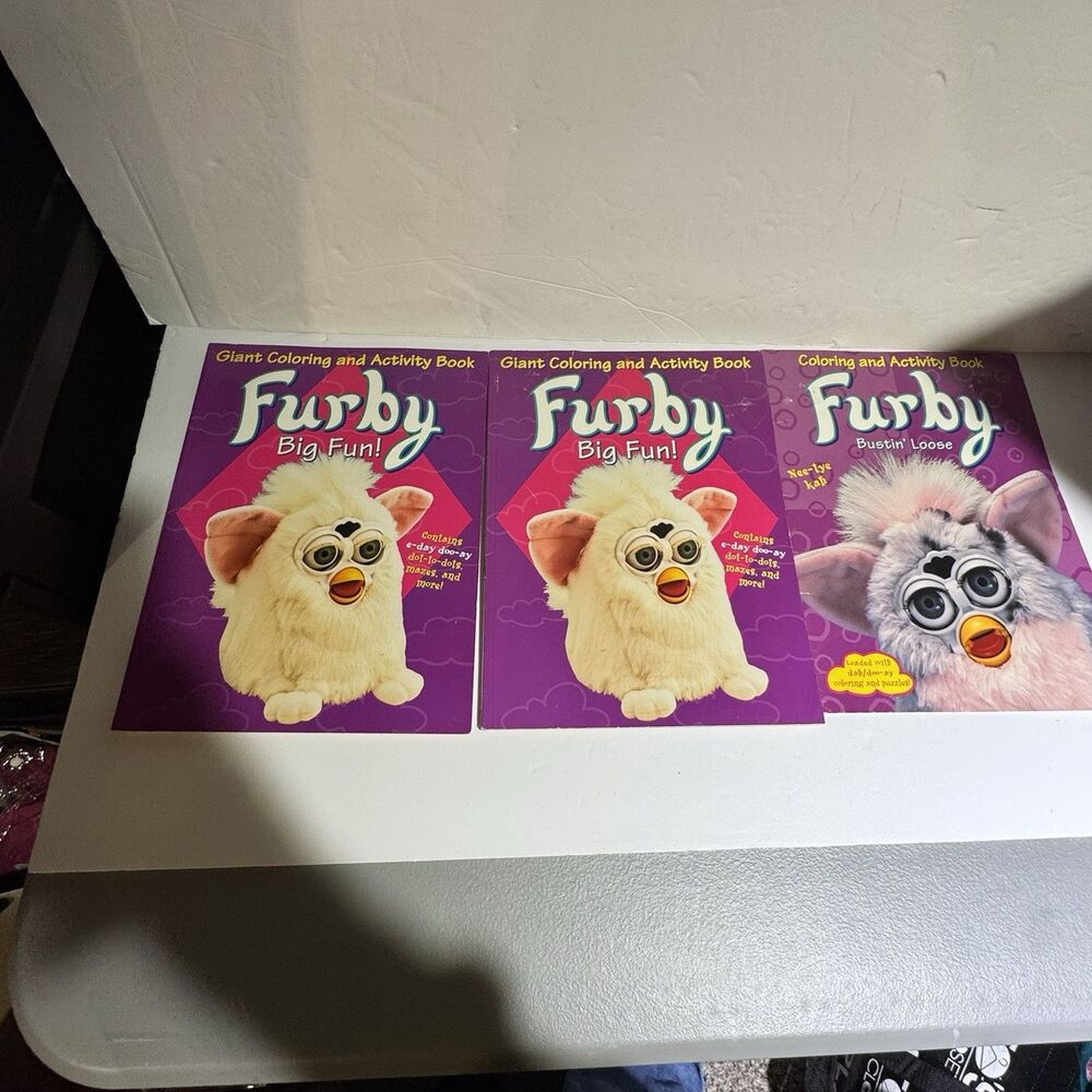 Furby Lot of 9 RARE Coloring Activity Books Story Books Manuals - Picture 2 of 5